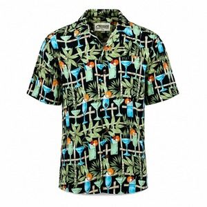 Van‎ Heusen Tropical Cocktail Shirt M Hawaiian Button Up Summer Party